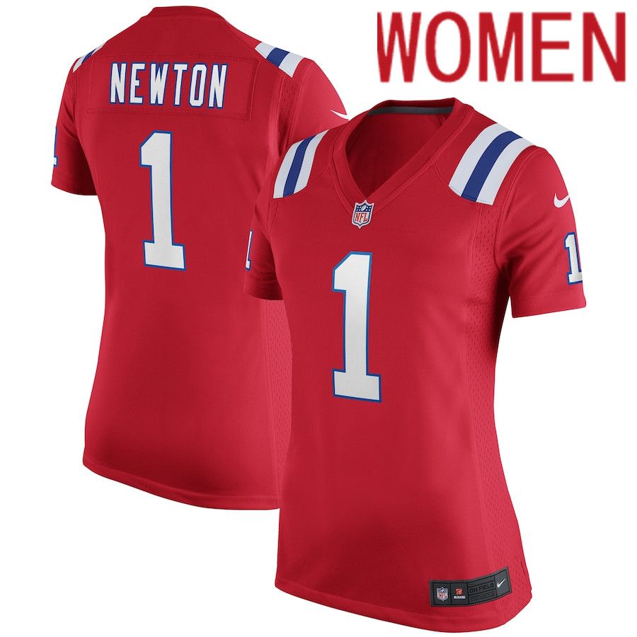 Women New England Patriots 1 Cam Newton Nike Red Alternate Game NFL Jersey